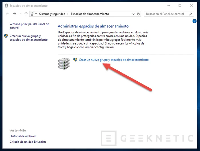 Geeknetic Montar un “espacio de almacenamiento” en Windows 8 o Windows 10 2