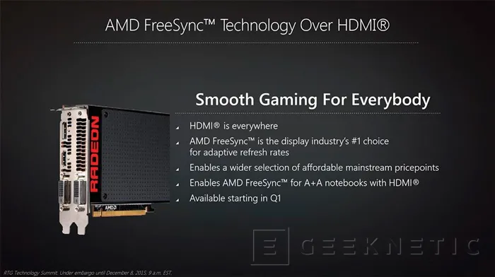 AMD añadirá soporte para FreeSync vía HDMI y HDR a sus próximas tarjetas gráficas, Imagen 1