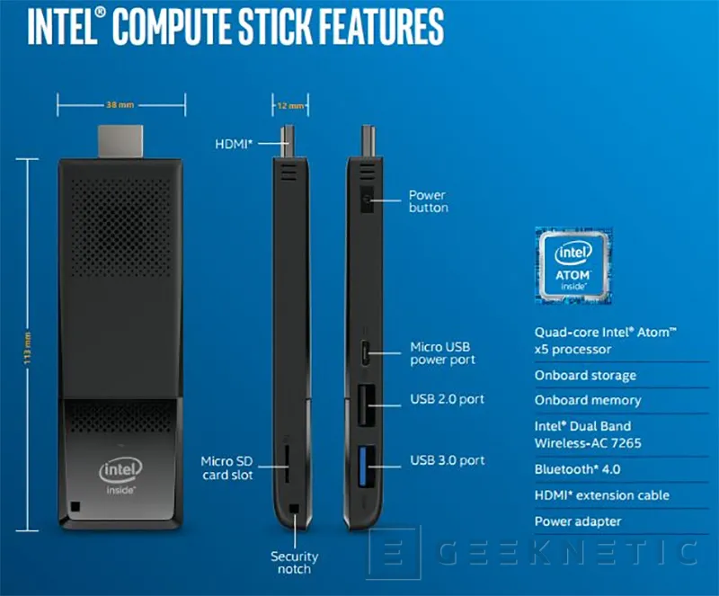 Geeknetic Intel presenta dos nuevos Computestick, uno con Core M 2