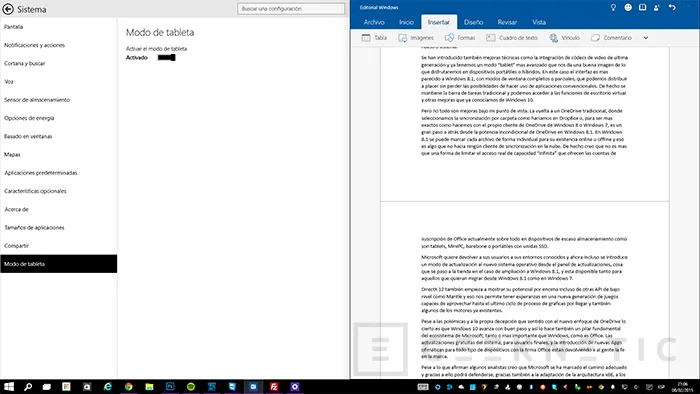 Geeknetic Evolución de Windows 10 y Office Preview 3