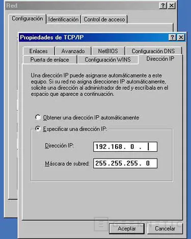 Red Ethernet de dos ordenadores en Windows 98, Imagen 5