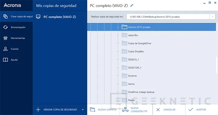 Geeknetic Software de backup para Windows 10 3