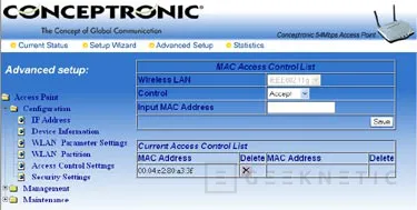 Geeknetic Análisis Punto de acceso C54APT Wireless 802.11g de Conceptronic 1