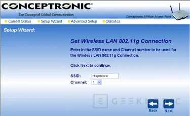 Análisis Punto de acceso C54APT Wireless 802.11g de Conceptronic, Imagen 9