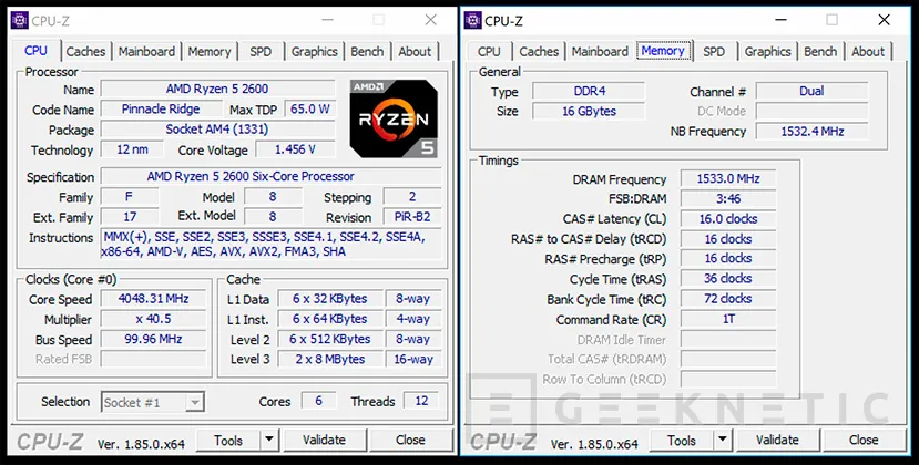 Geeknetic Review AMD Ryzen 5 2600 6