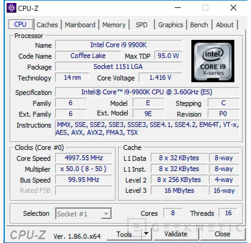 Geeknetic Review procesador Intel Core i9-9900K 8