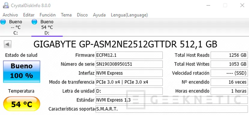 Geeknetic Review Aorus RGB M.2 NVMe SSD 512GB 17