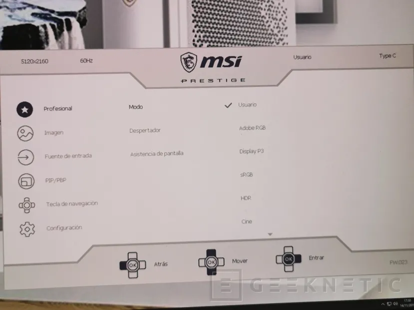 Geeknetic Review Monitor 5K2K MSI Prestige PS341WU 12