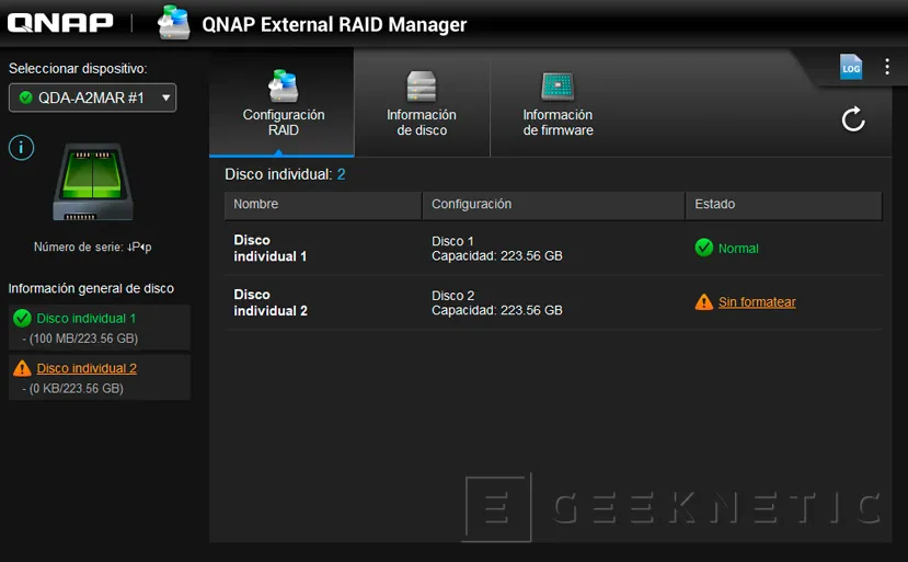 Geeknetic Review Adaptador RAID M.2 a SATA QNAP QDA-A2MAR 16