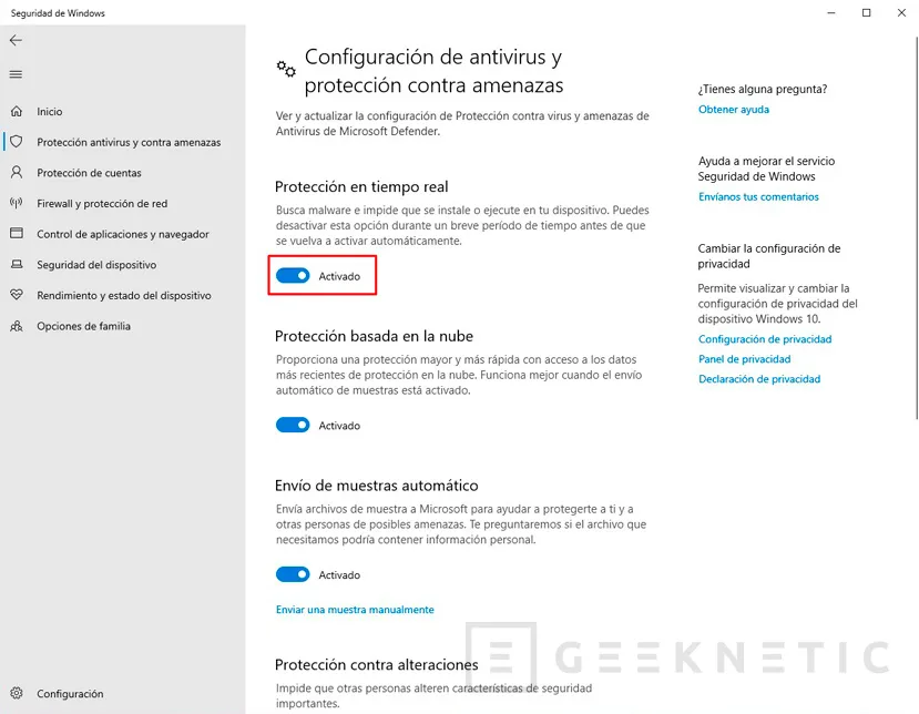 Geeknetic Cómo desactivar el Antivirus Windows Defender permanentemente 7