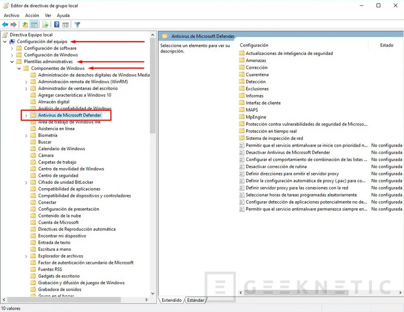 Geeknetic Cómo desactivar el Antivirus Windows Defender permanentemente 9