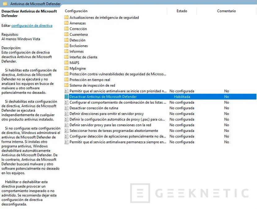 Geeknetic Cómo desactivar el Antivirus Windows Defender permanentemente 12