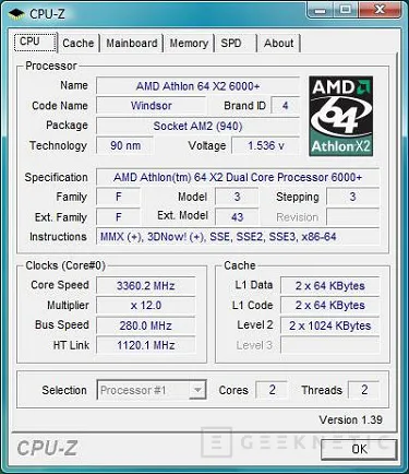 Geeknetic AMD X2 6000+. AMD rompe  la barrera de los 3GHz 12
