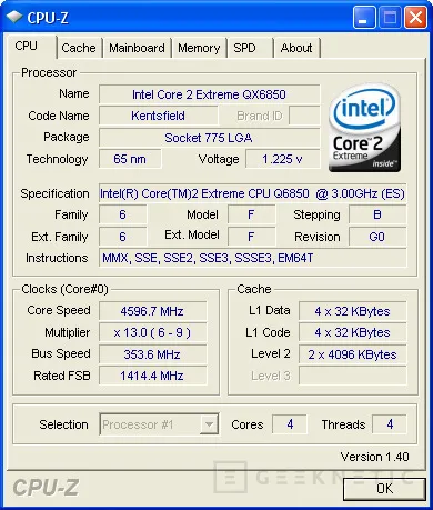 Geeknetic Intel Core 2 Extreme QX6850 a 4.6GHz 7