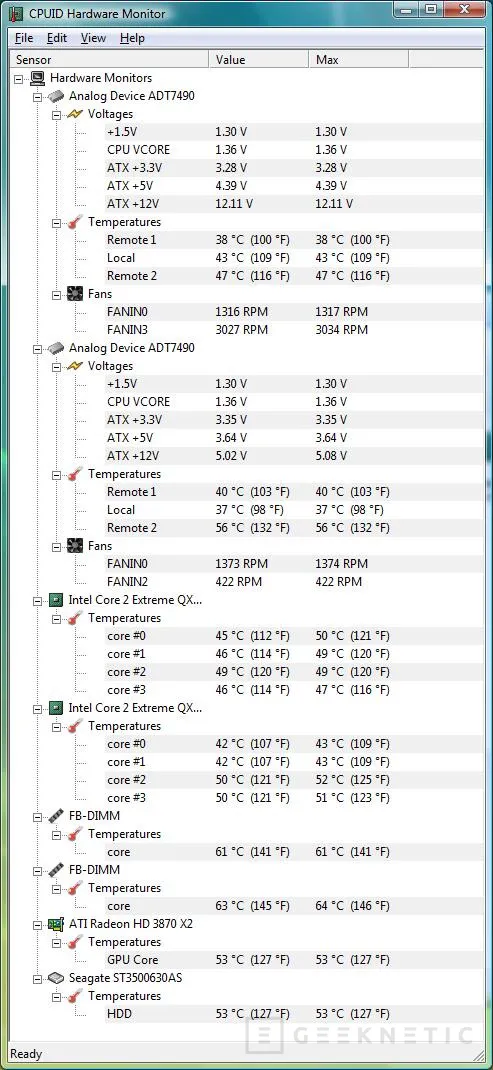 Geeknetic Intel Skulltrail 4GHz Vs. Core 2 Quad QX9770 4.8GHz 12