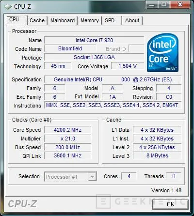 Geeknetic Overclocking Core i7 920. Próxima parada 4.2GHz 15