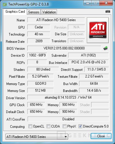 Radeon HD 5450. DirectX 11 ya es un est ndar An lisis Completo en