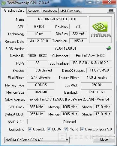 Geeknetic Comparativa Geforce GTX 460 overclocked 13