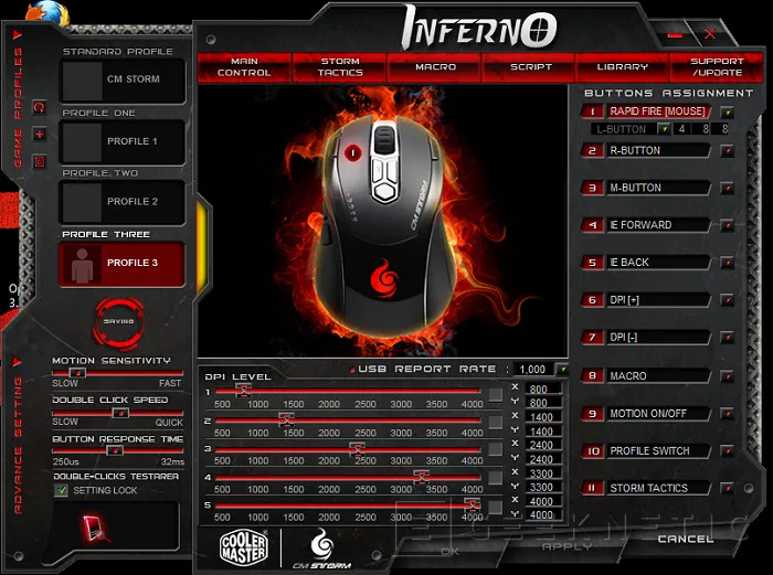 Geeknetic Cooler Master CM Storm Inferno 5