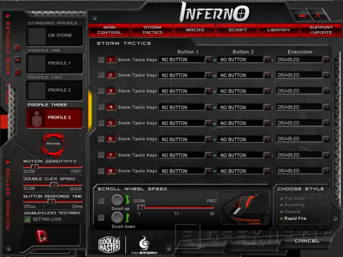 Geeknetic Cooler Master CM Storm Inferno 6