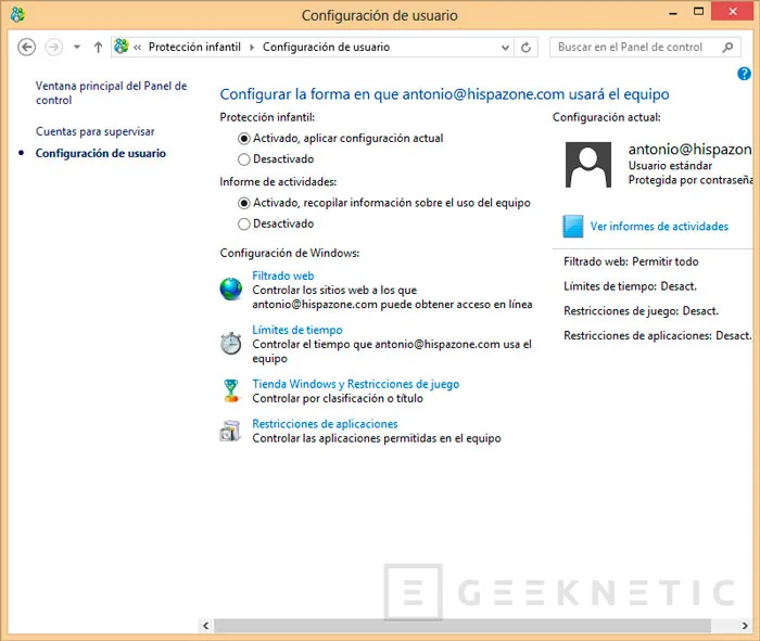 Geeknetic Control parental en Windows 8 4