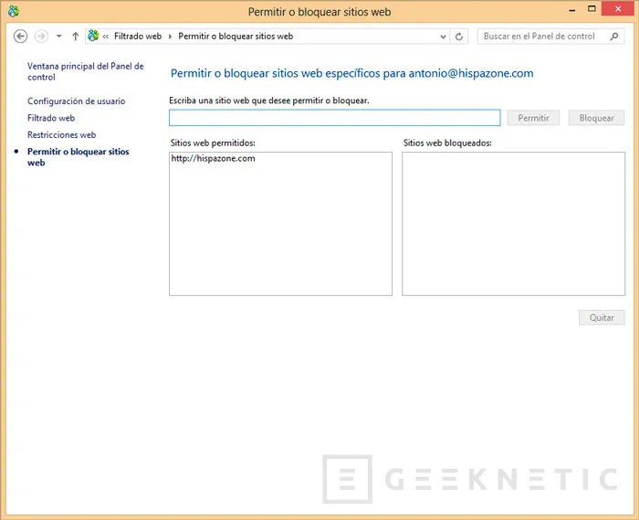 Geeknetic Control parental en Windows 8 7