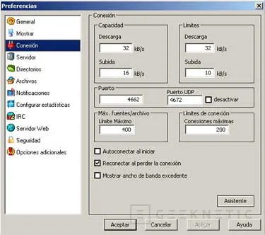 Configuración del eMule 0.27c, Imagen 3